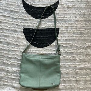 The SAK Light Green Mint Leather Crossbody Shoulder Bag Classic Contemprorary